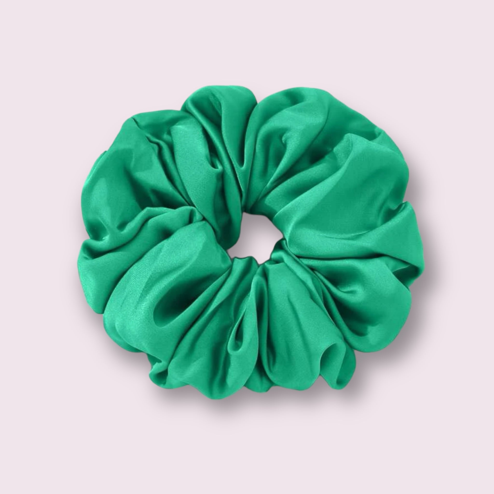 Beetle Green Satin Hair Scrunchie XL