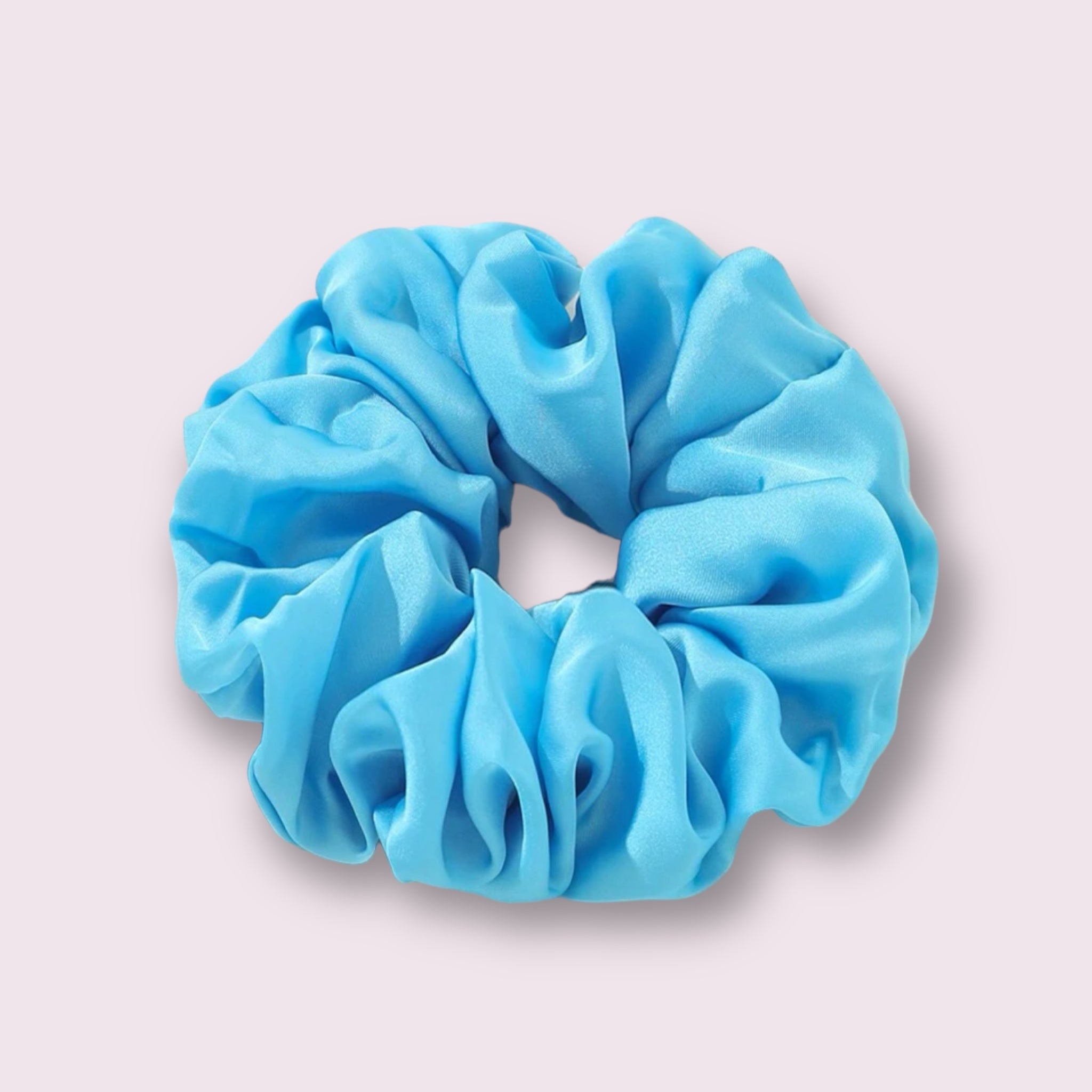 Vibrant Turquoise Satin Hair Scrunchie XL